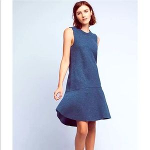 Knitted & Knotted Anthropologie Blue Wool Dress Large